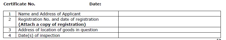 Proforma for obtaining Certificate of Origin COO for export of Muli bamboo